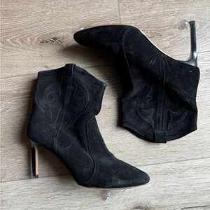 Ba$h cowboy booties black suede